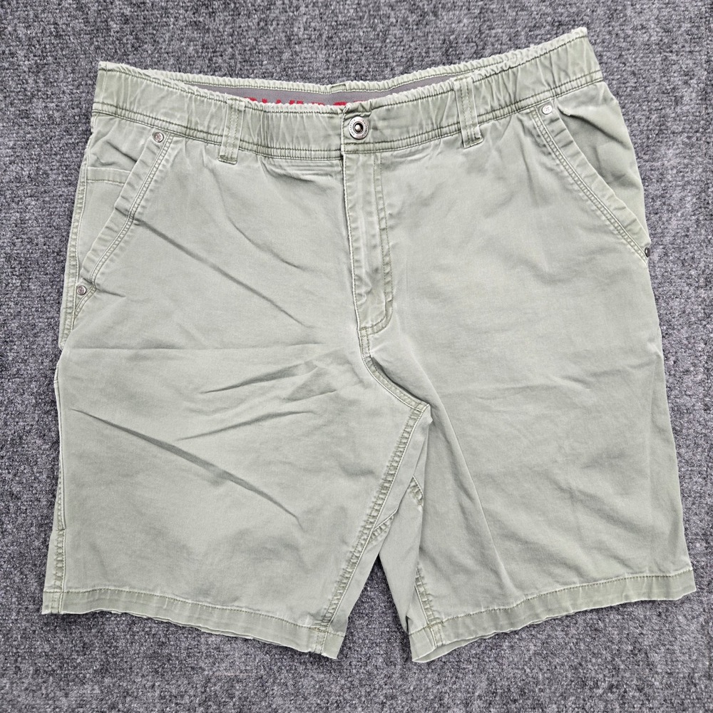 Swiss Tech Mens Size 36W Utility Shorts Sea Turtle Green Elastic Waist